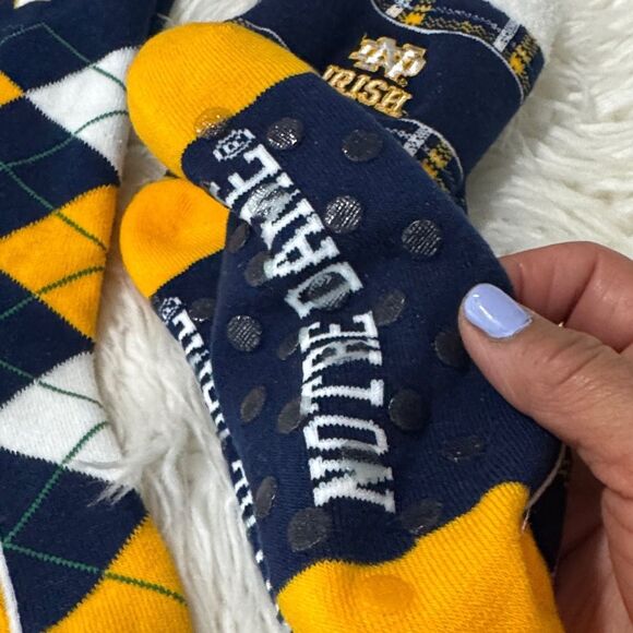 Kids NOTRE DAME Argyle and Plaid Socks Set - Navy and Yellow - Picture 4 of 6